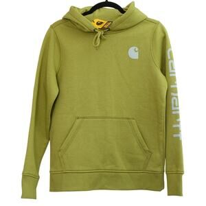 NWT Carhartt Womens Sweatshirt Relaxed Fit Midweight Logo Sleeve Green Size XS